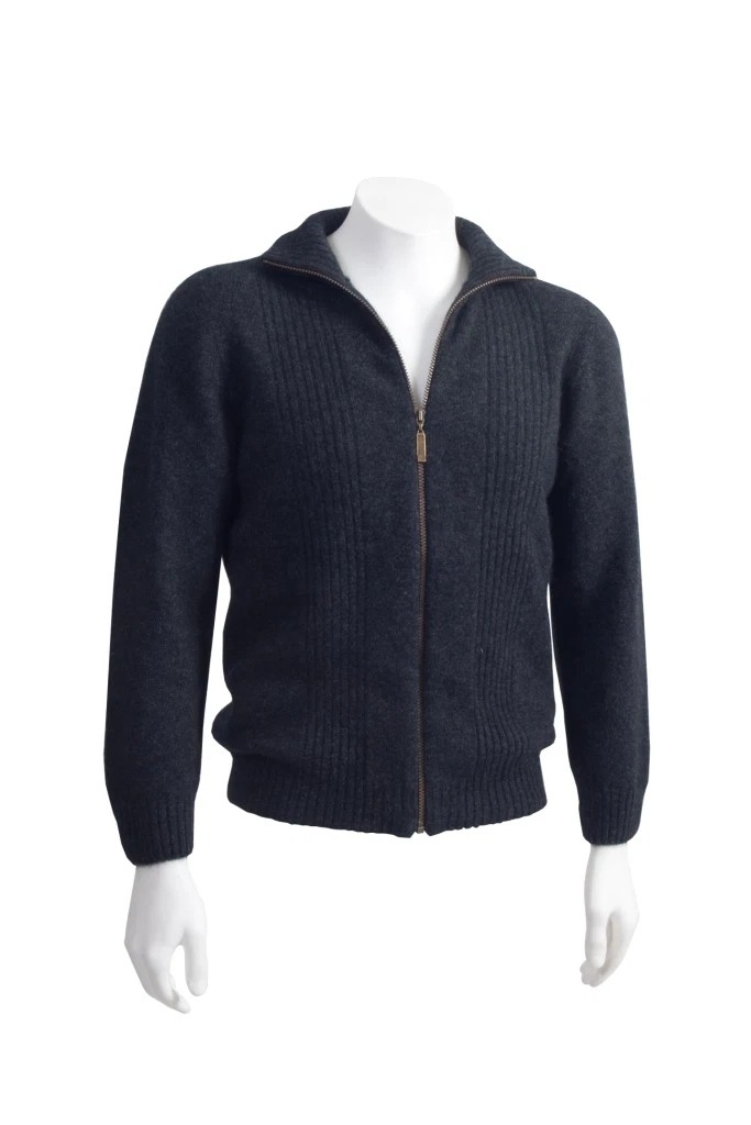 Possum Fur Merino Wool Rib Front Jacket