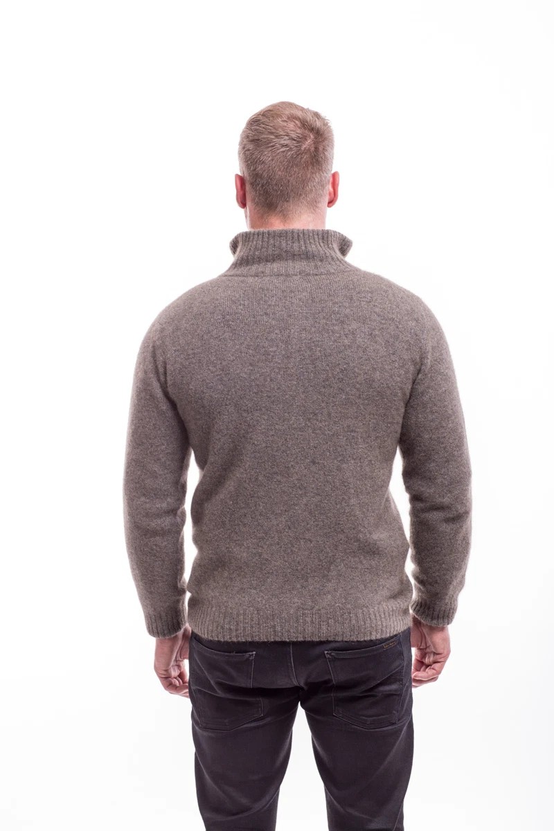 Possum Fur Merino Wool Rib Front Jacket