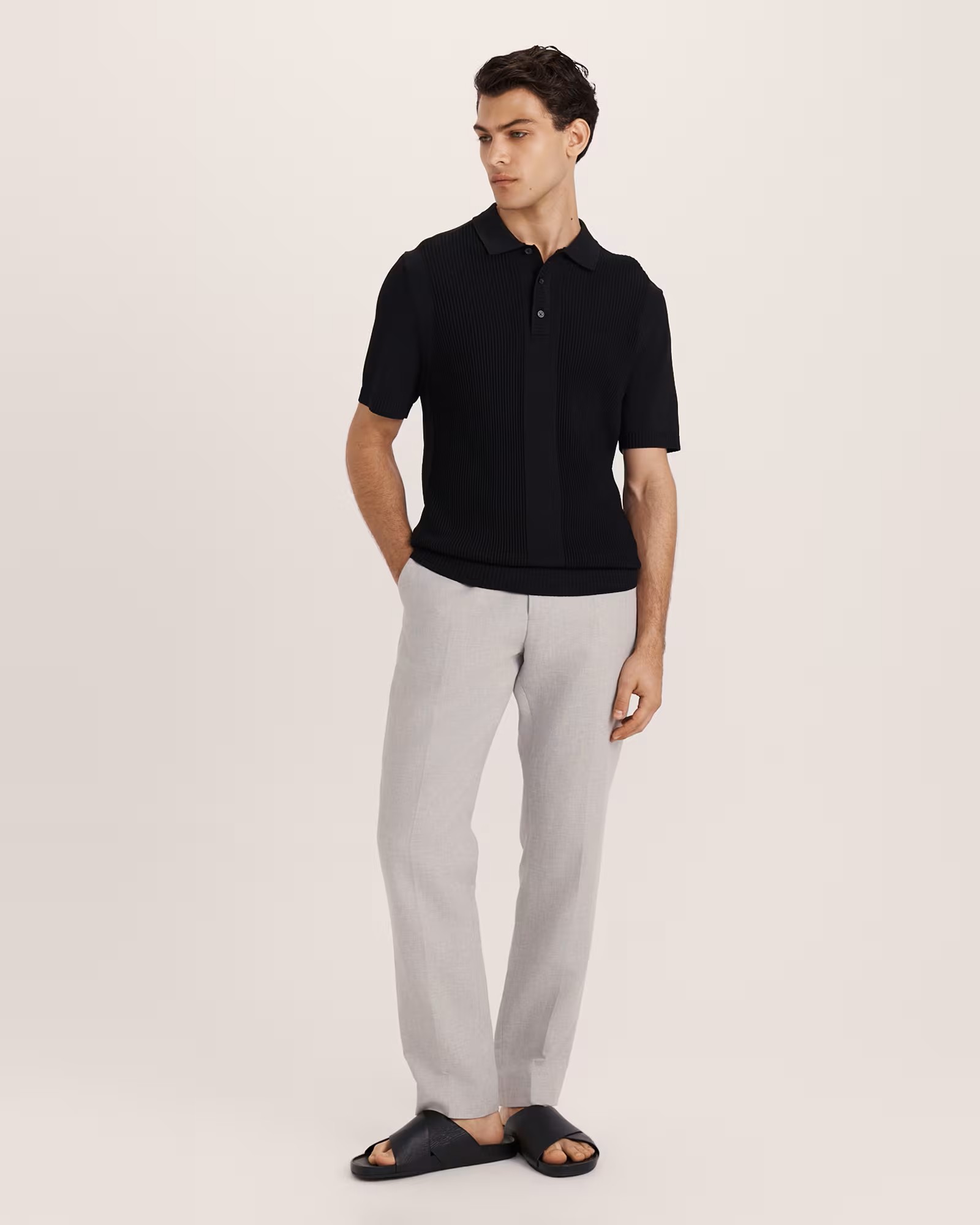 Engineered Textured Knit Polo
