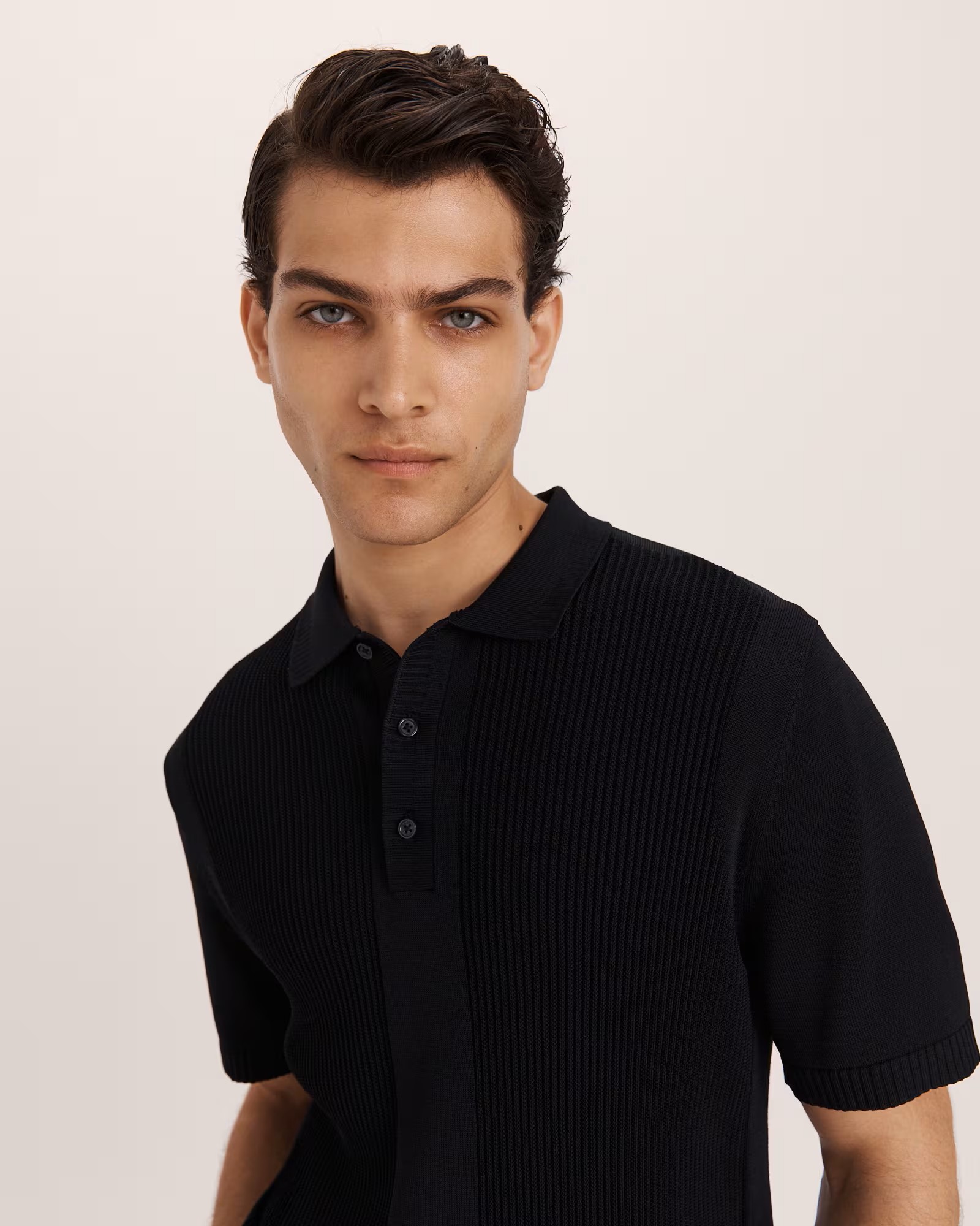 Engineered Textured Knit Polo