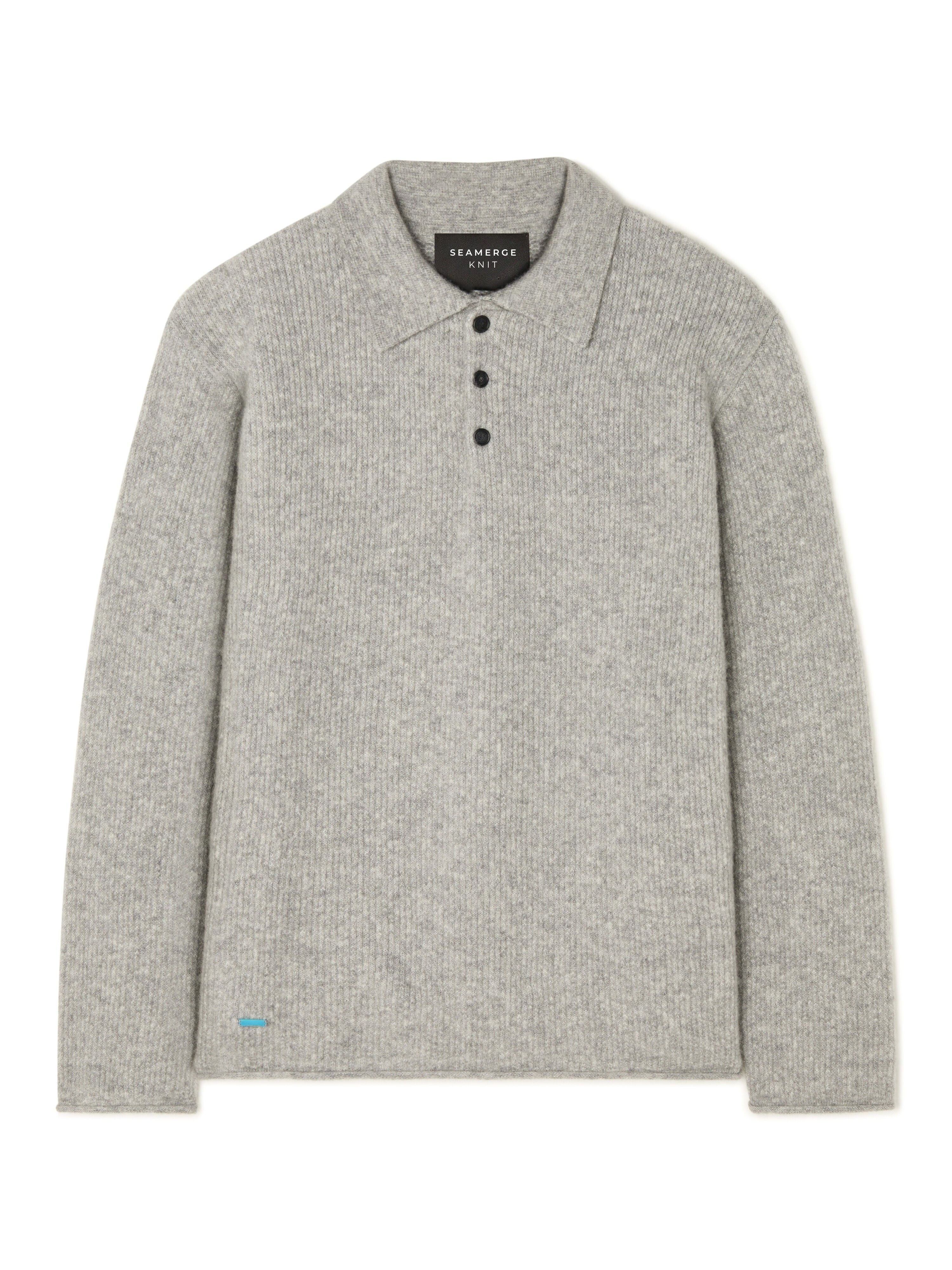Luxury Cashmere-Silk Ribbed Polo