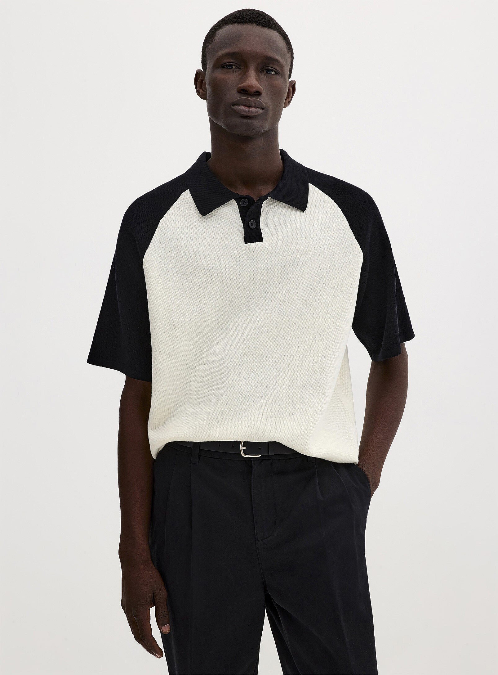 Raglan Sleeve Contrast Polo