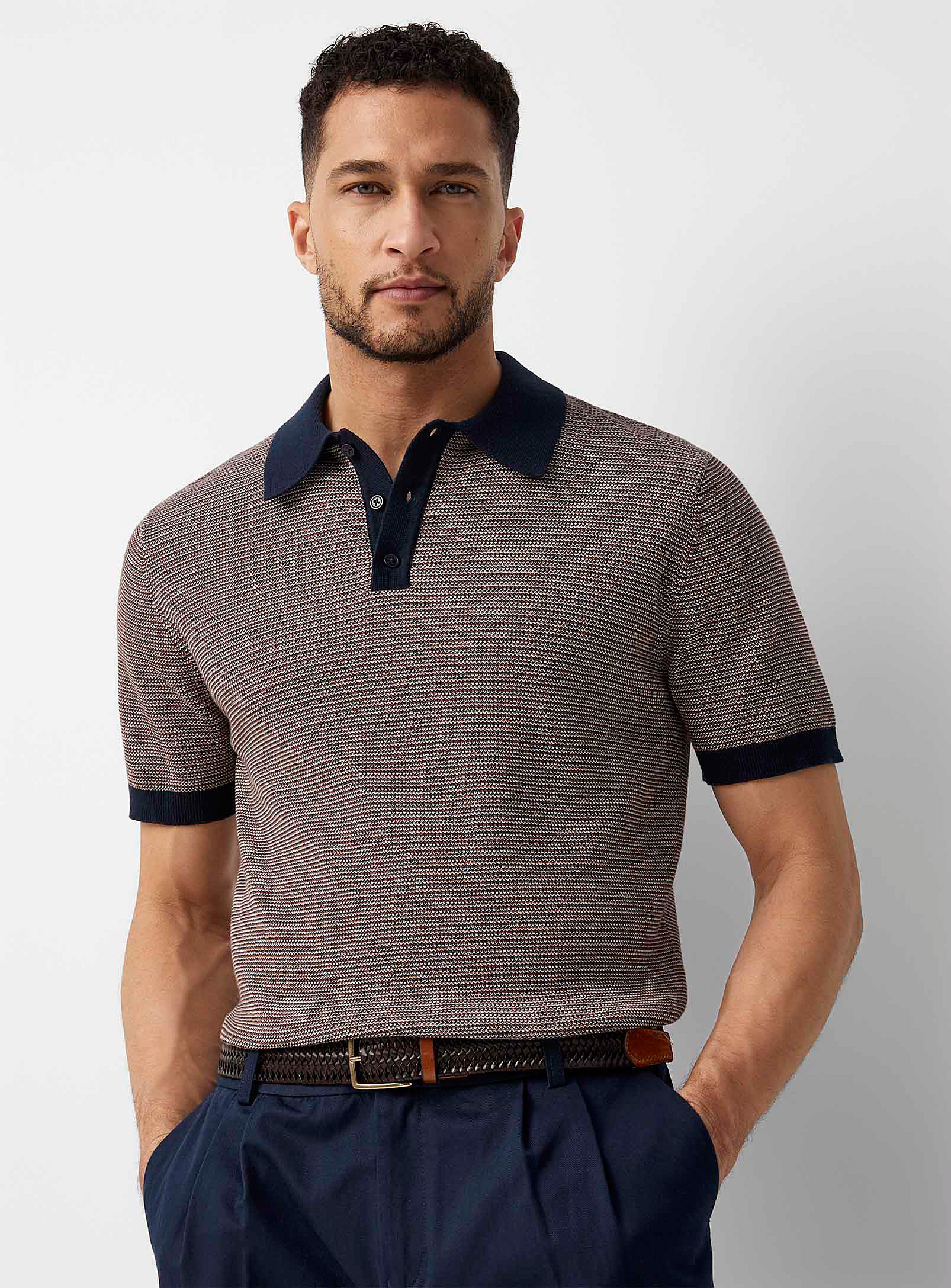 Retro Stripe Recycled Cotton Polo