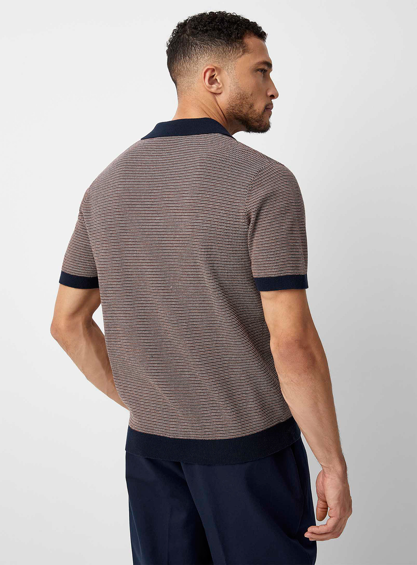 Retro Stripe Recycled Cotton Polo