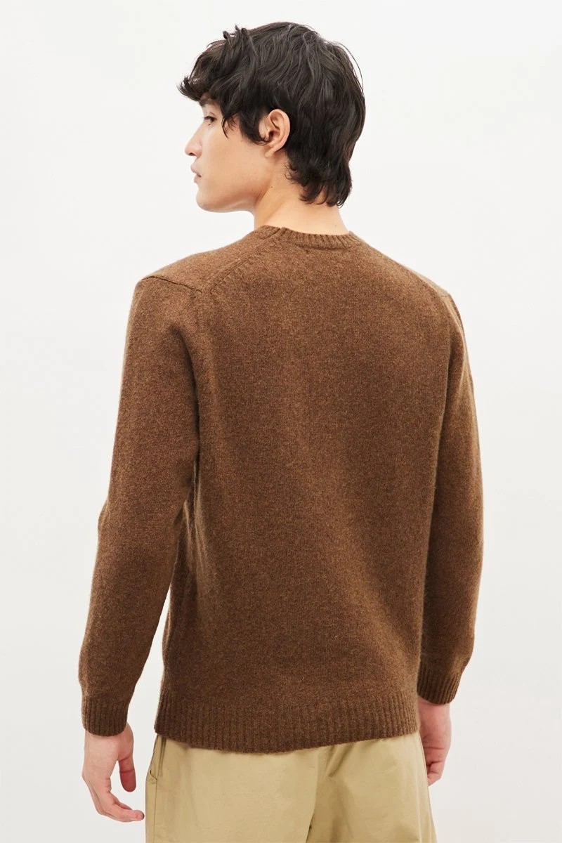 Men’s Brown Heritage Wool-Blend Sweater