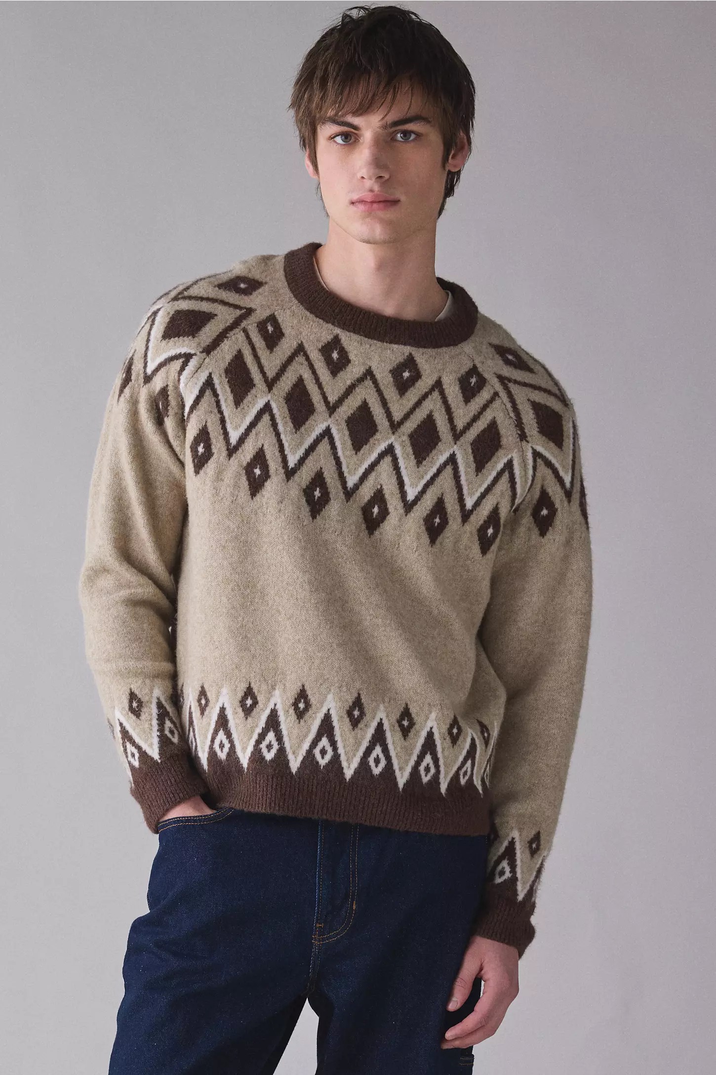 Men’s Fair isle Everyday Cozy Crew Neck Sweater