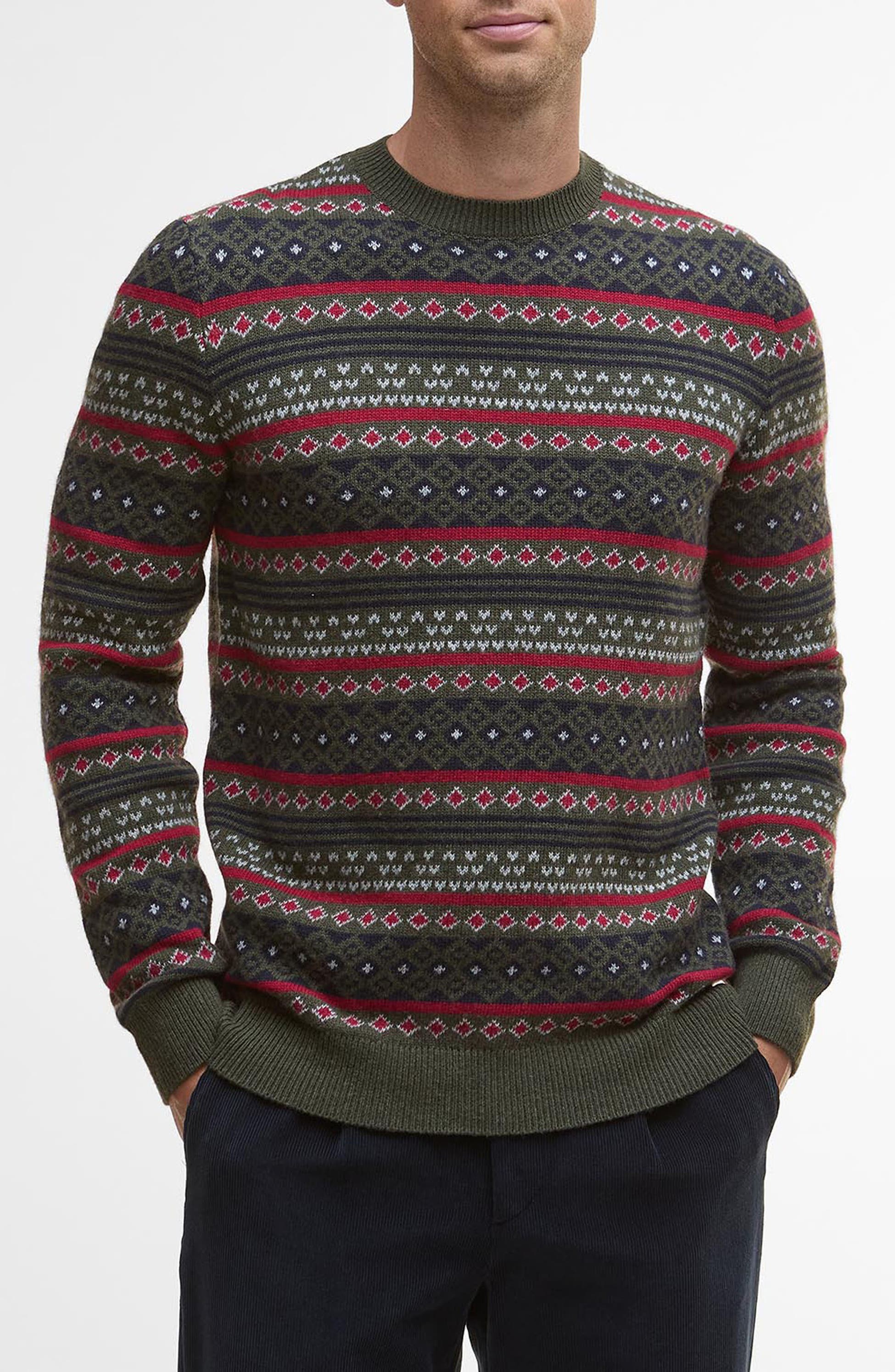 Men’s Fair Isle Wool & Cotton Crewneck Sweater
