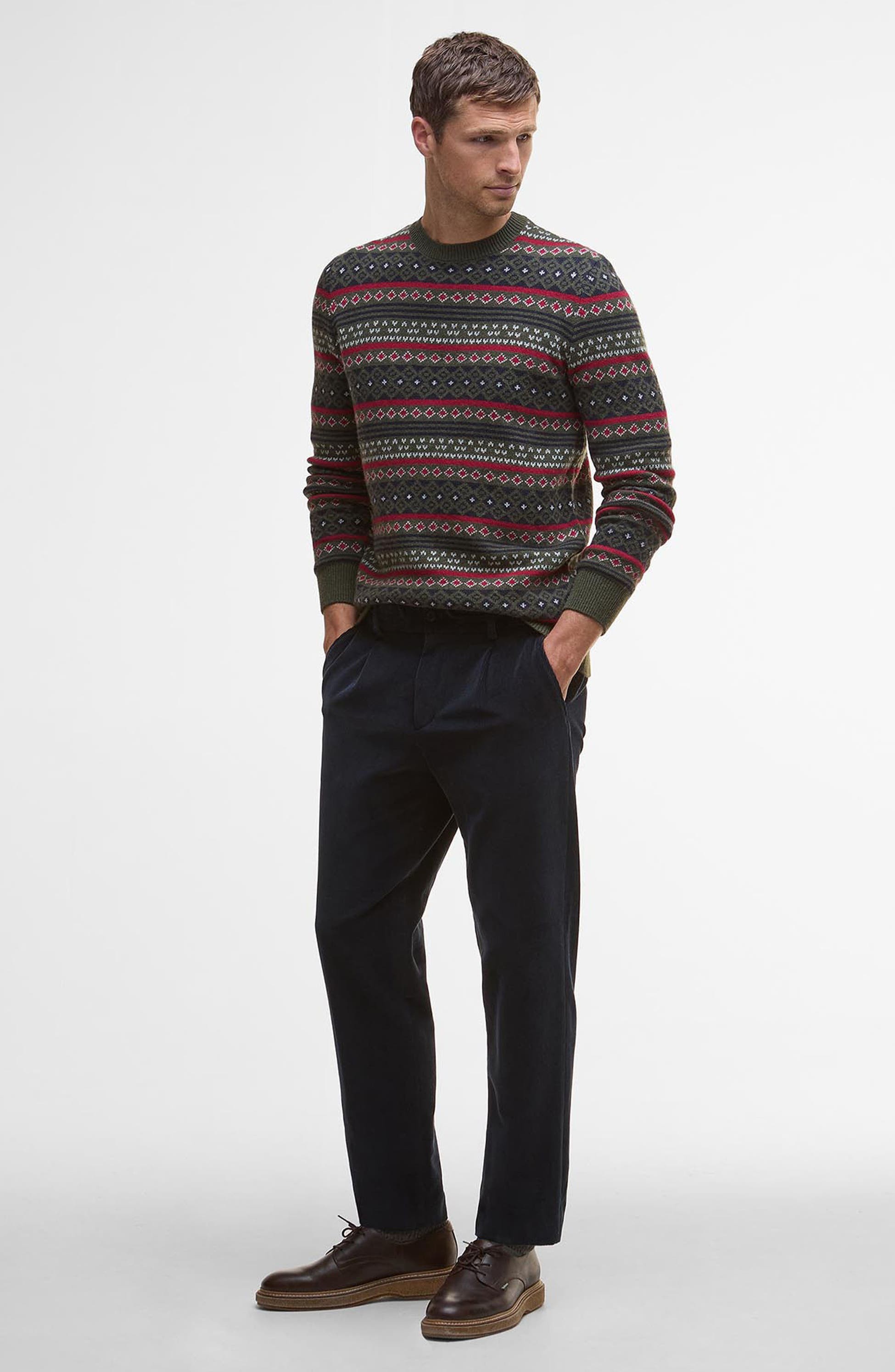 Men’s Fair Isle Wool & Cotton Crewneck Sweater