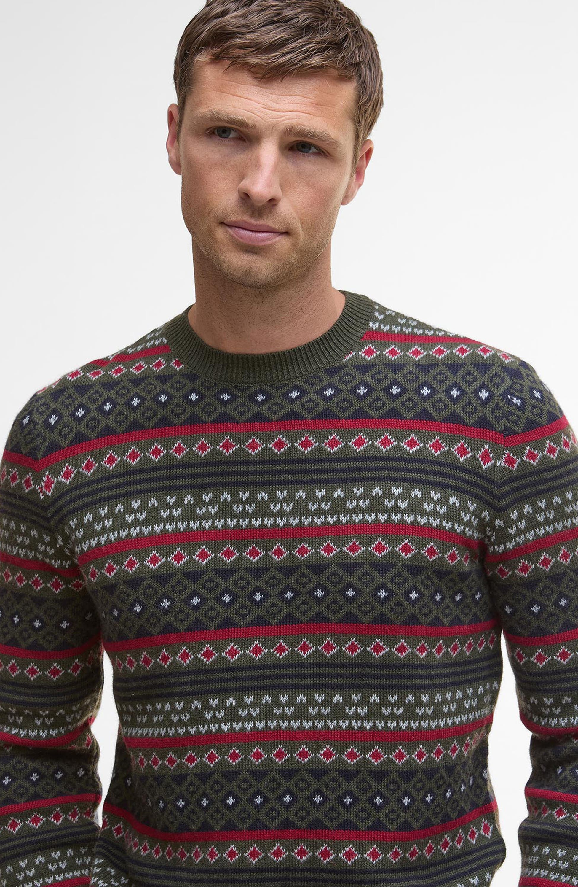 Men’s Fair Isle Wool & Cotton Crewneck Sweater