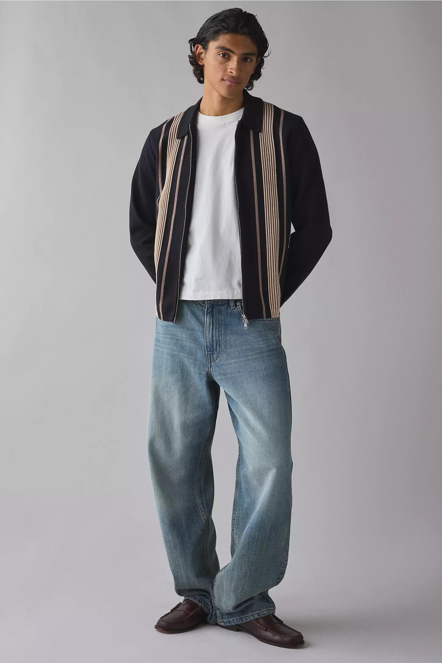 Men’s Lennox Milano Stripe Knitted Polo Sweater