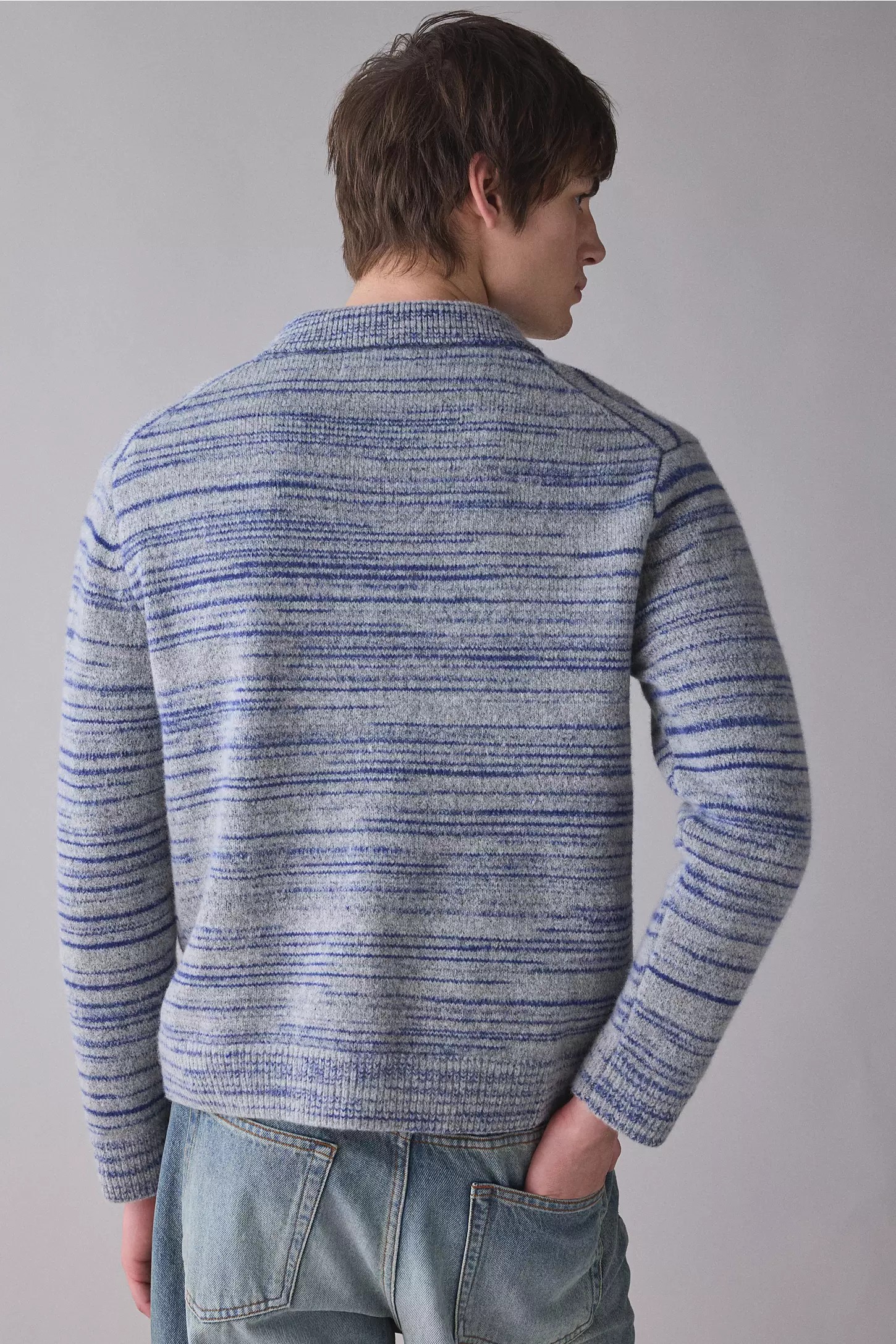 Men’s Space-Dye Relaxed Zip Polo sweater