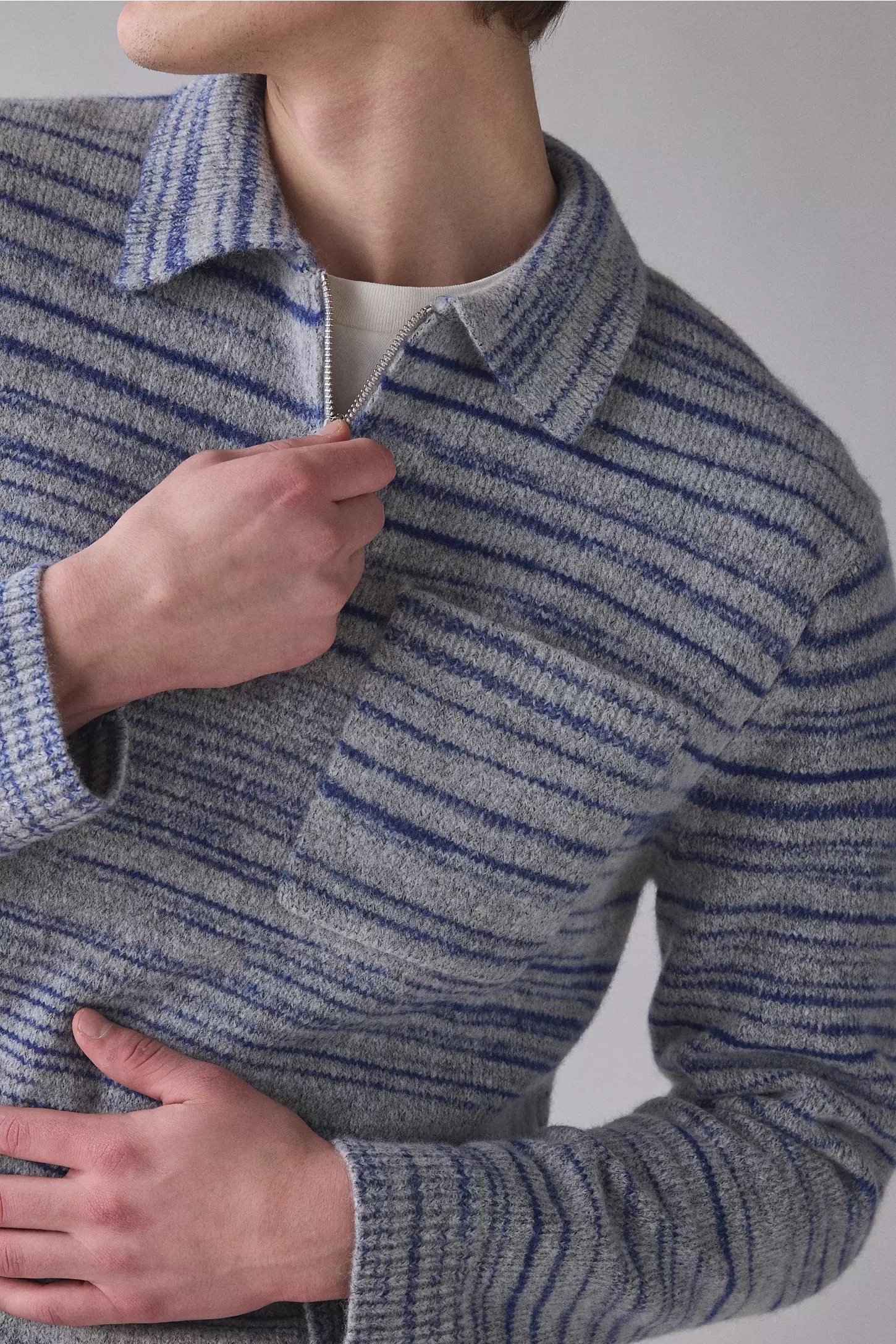 Men’s Space-Dye Relaxed Zip Polo sweater