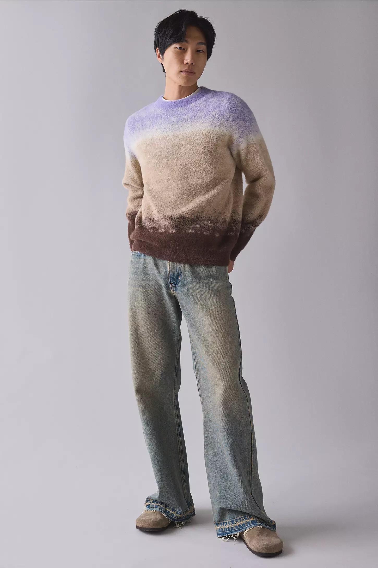 Men’s Tee Gradient Knit Crew Neck Sweater