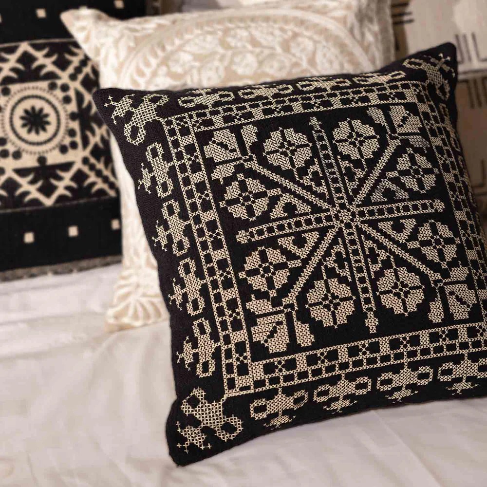 Cross Stitch Embroidered Cushion Cover