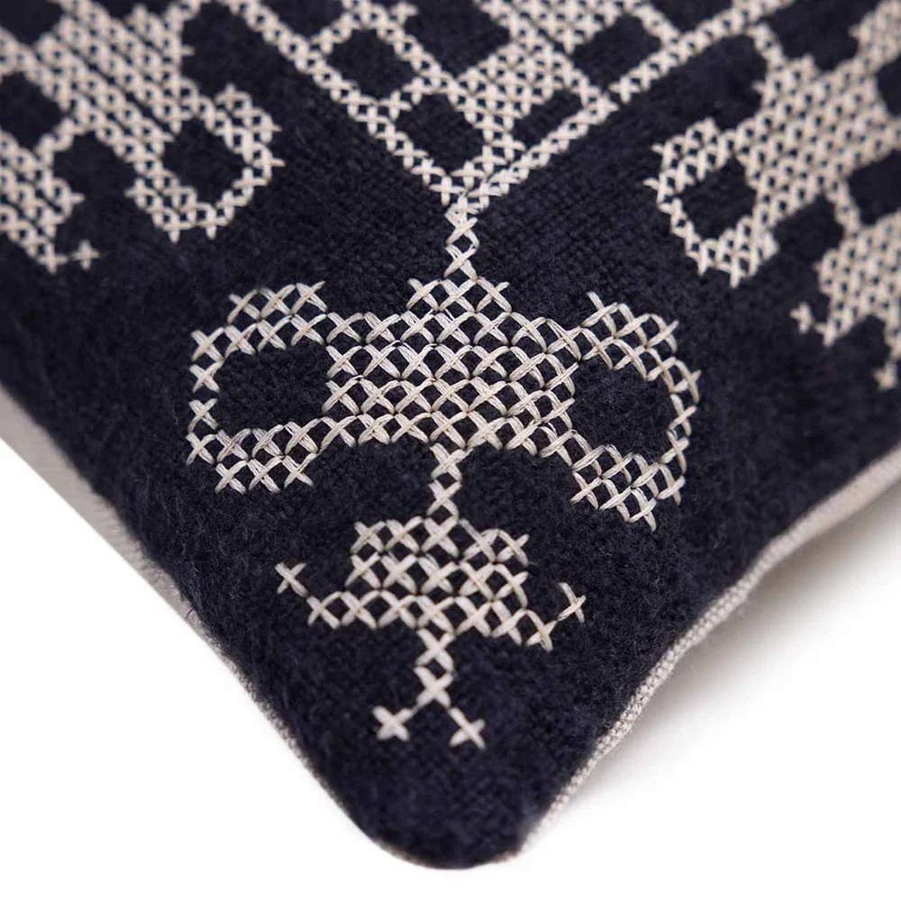 Cross Stitch Embroidered Cushion Cover