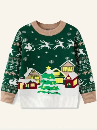 Nostalgic Red Truck & Tree Christmas Jumper