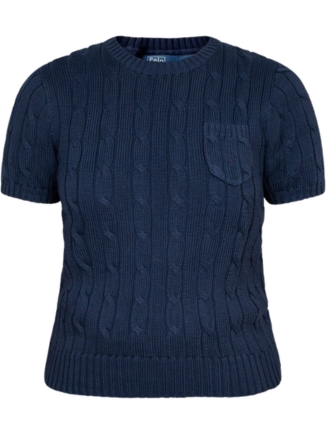 Women's Cable Knit Pima Cotton Polo T-Shirt