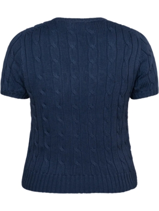 Women's Cable Knit Pima Cotton Polo T-Shirt