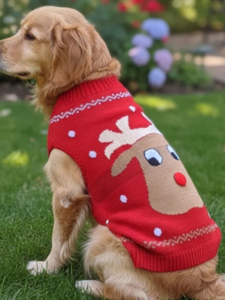 Classic Reindeer Print Dog Sweater
