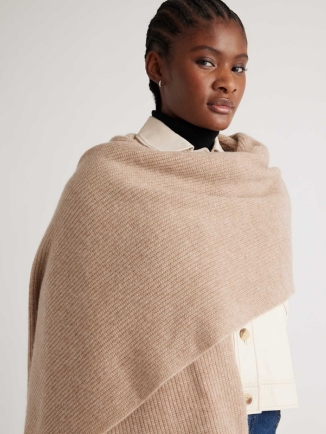 Mongolian Cashmere Ribbed Wrap