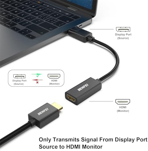 Vue 2 de Benfei Adaptateur Displayport