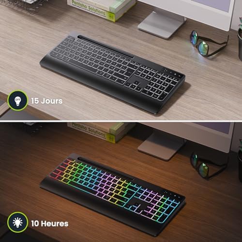 Vue 2 de Tecurs Clavier Sans Fil