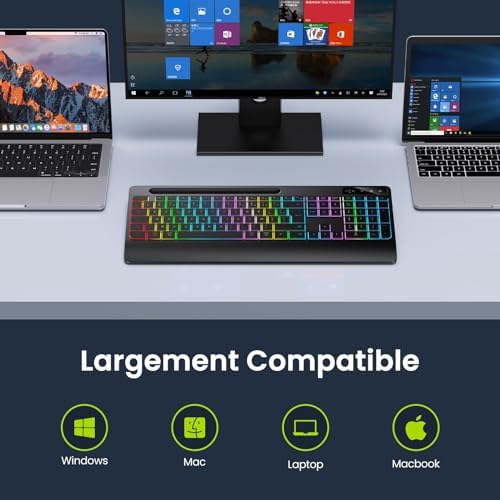 Vue 3 de Tecurs Clavier Sans Fil