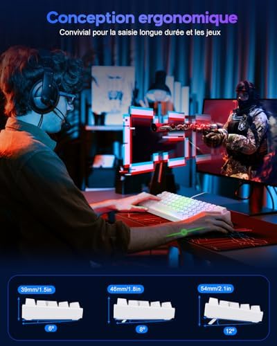 Vue 3 de Tecurs Clavier Mecanique Gaming