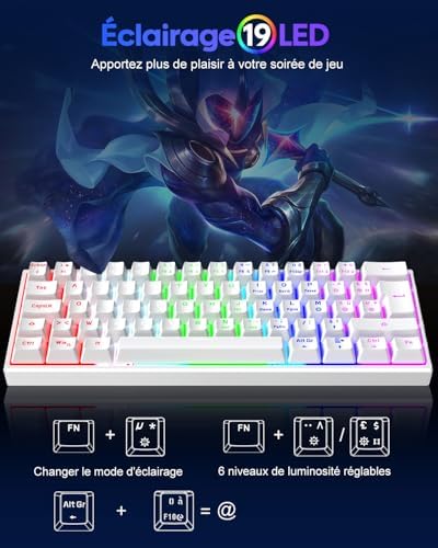 Vue 5 de Tecurs Clavier Mecanique Gaming