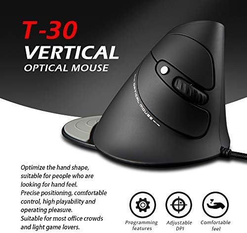 Vue 2 de Zelotes Souris Ergonomique Filaire