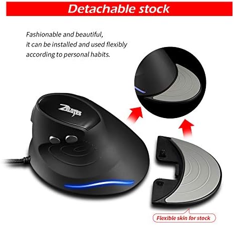 Vue 5 de Zelotes Souris Ergonomique Filaire