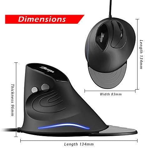 Vue 6 de Zelotes Souris Ergonomique Filaire