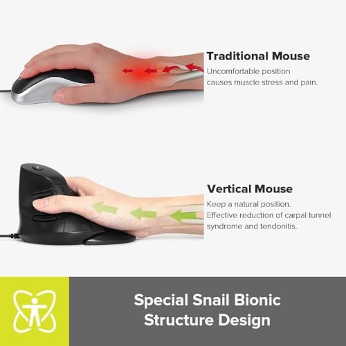 Vue 2 de Delux Souris Ergonomique Filaire