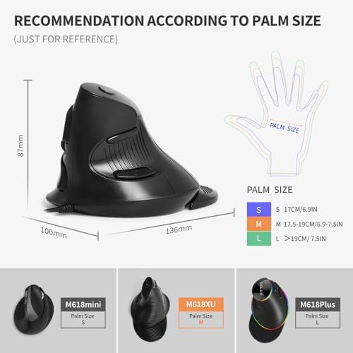 Vue 7 de Delux Souris Ergonomique Filaire