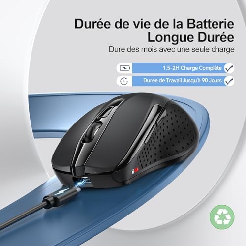 Vue 2 de Tecknet Souris Bluetoothsouris Sans