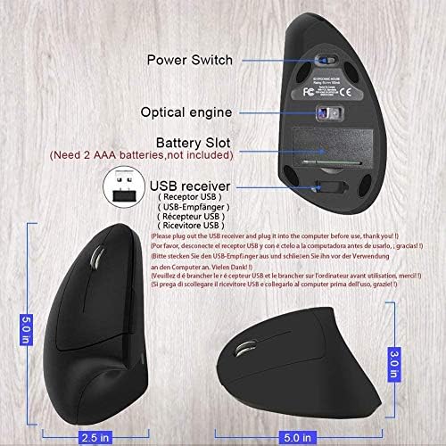 Vue 2 de Souris Ergonomique Main Gauche