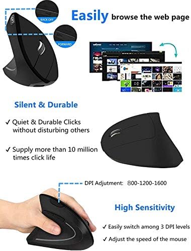 Vue 6 de Souris Ergonomique Main Gauche
