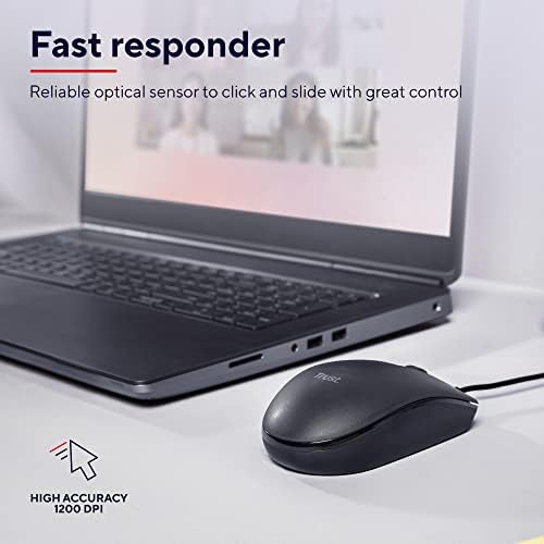 Vue 3 de Trust Basi Souris Filaire