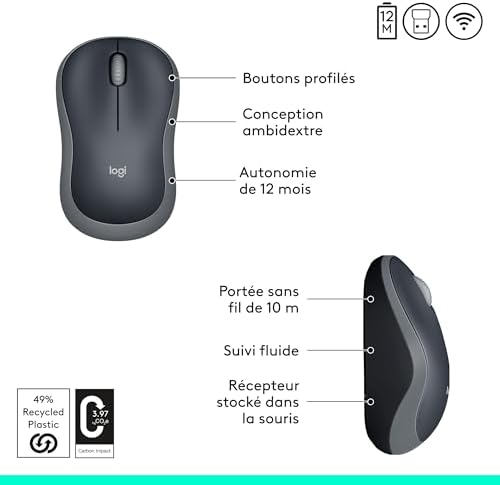 Vue 6 de Logitech Souris Sans
