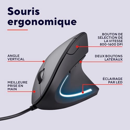Vue 2 de Trust Verto Souris Ergonomique