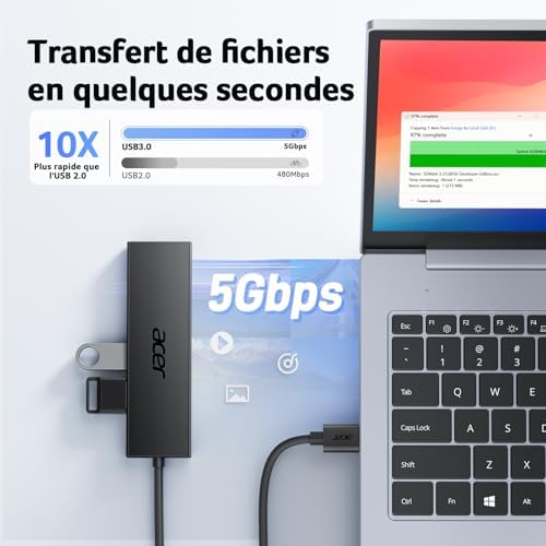 Vue 3 de Acer Hub Usb Avec