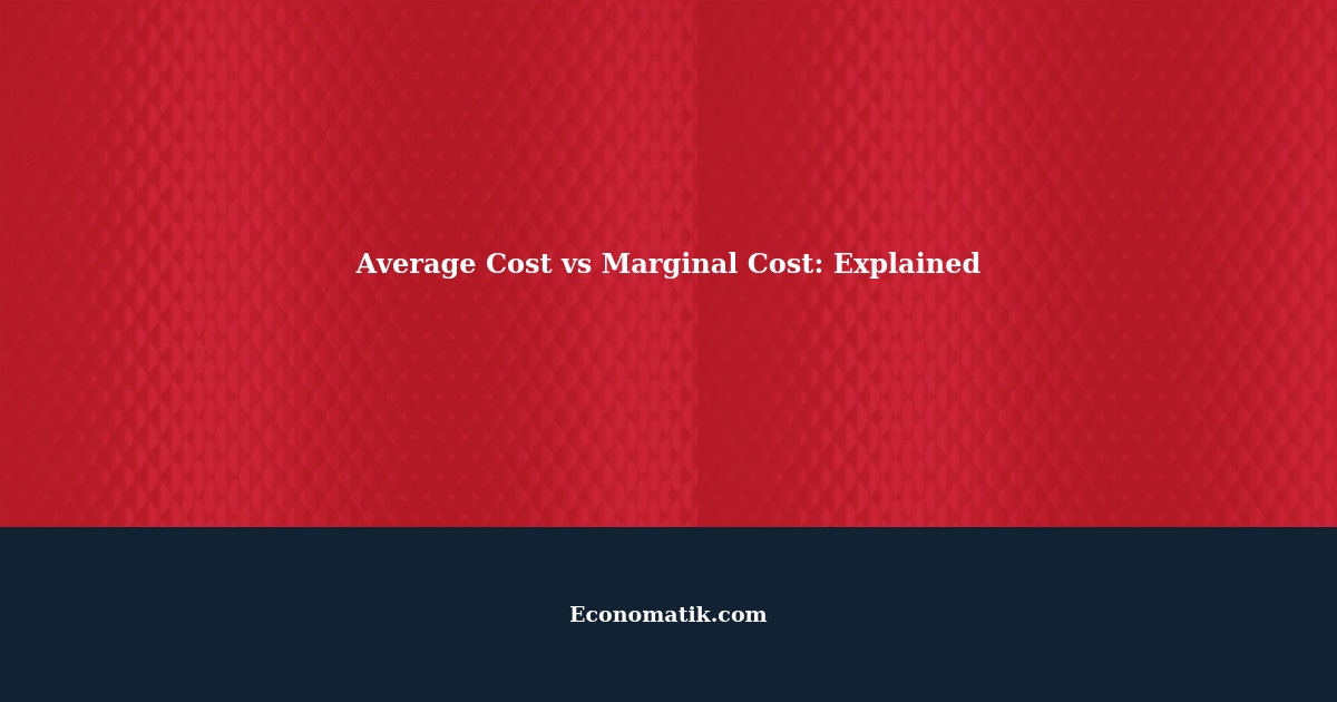 Understanding the Relationship between Average Cost and Marginal Cost