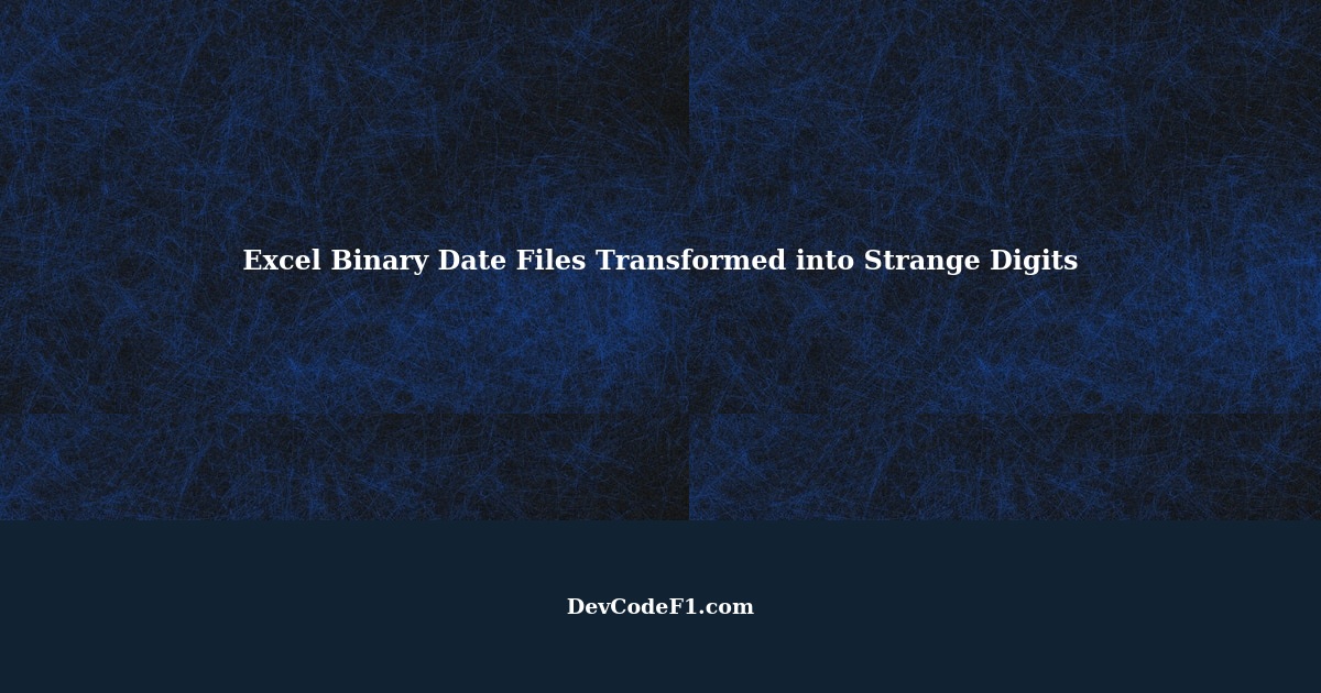 Transforming Excel Binary Date Files into Strange Digits with Pandas