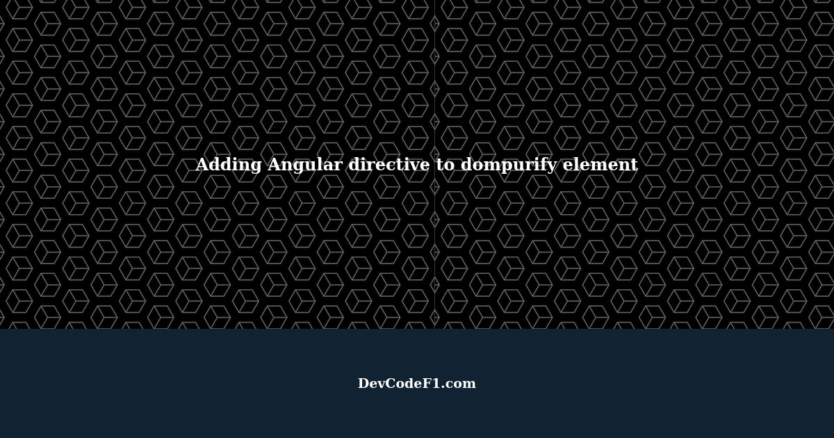 Adding Angular directive to dompurify element