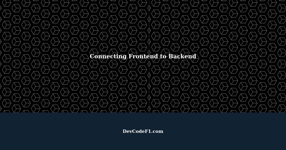 Connecting Frontend to Backend using Flask + React