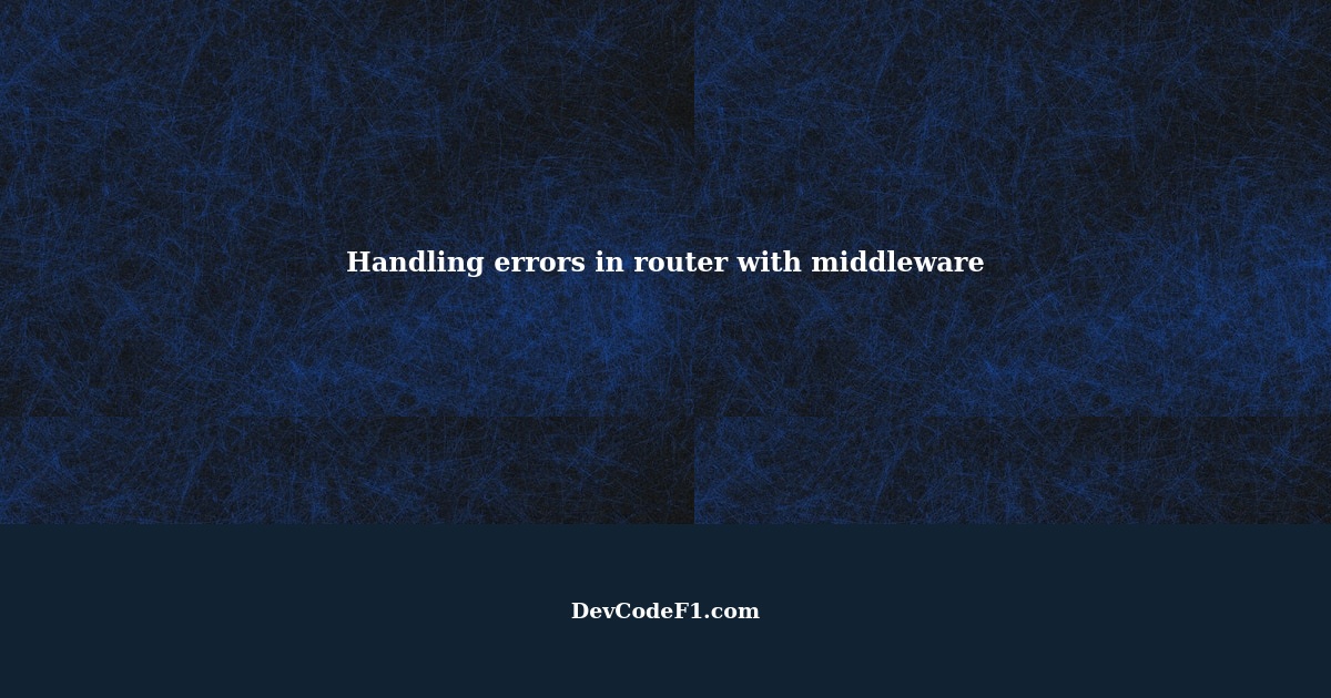 How to handle error in router using middleware?