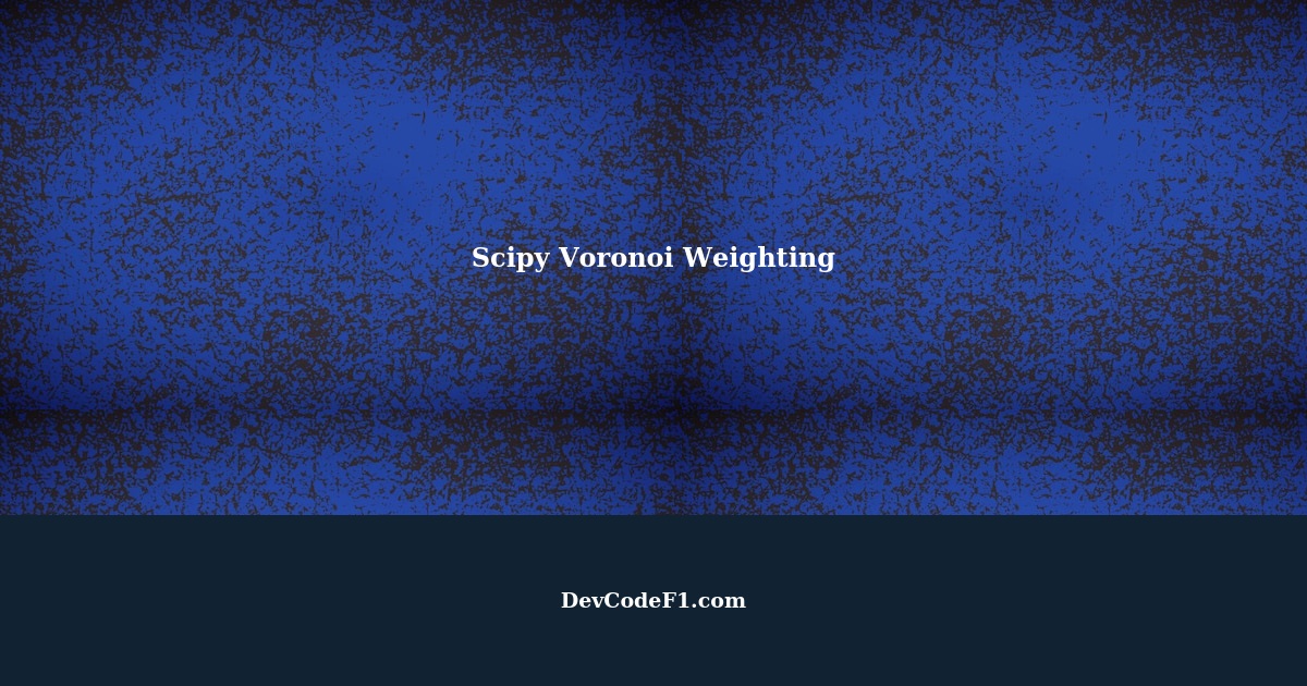 Scipy Voronoi Weighting: A Python Approach to Voronoi Diagrams