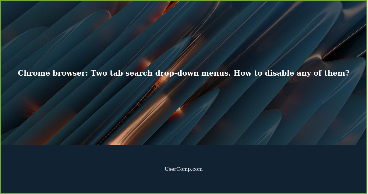 Chrome browser Two tab search dropdown menus. How to disable any of them?