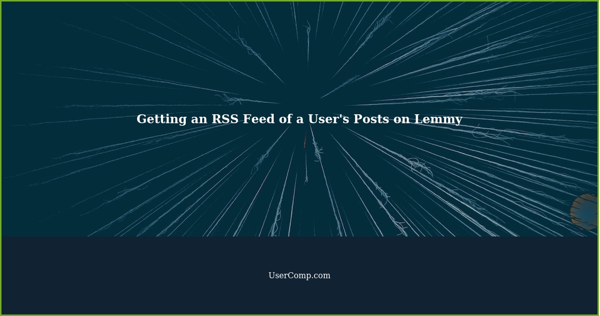 Getting an RSS Feed of a User's Posts on Lemmy