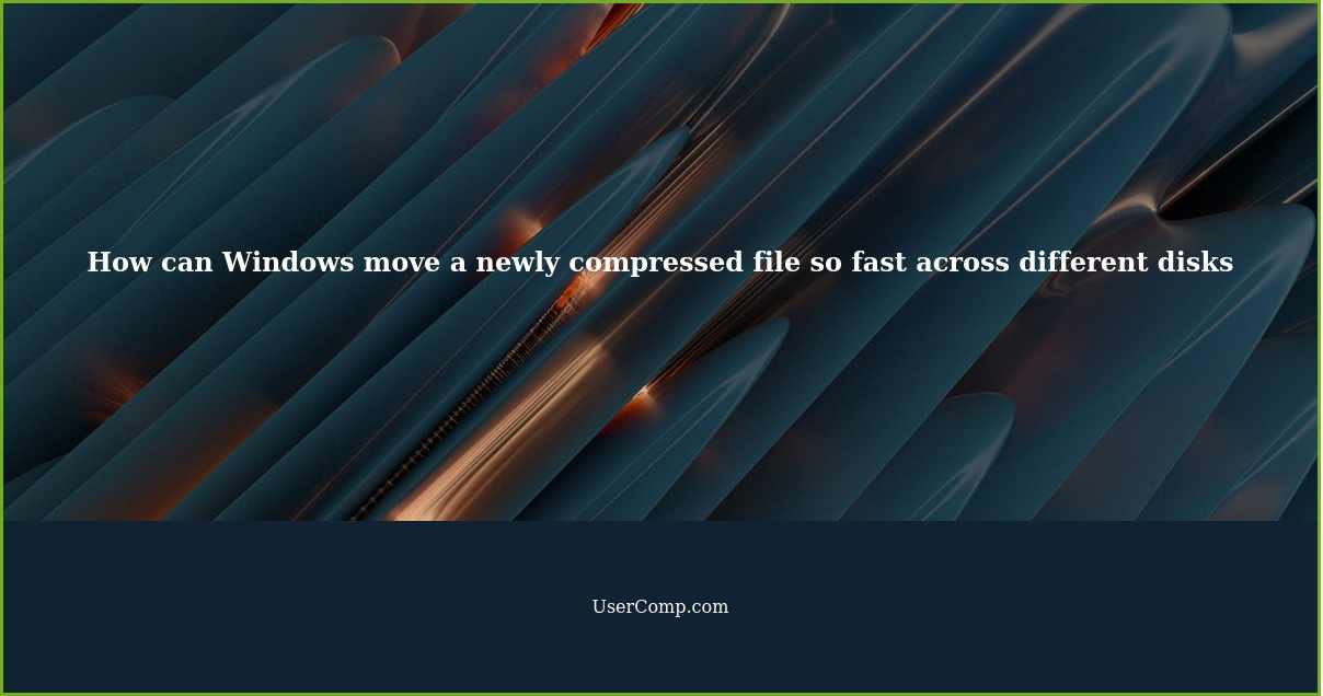 How can Windows move a newly compressed file so fast across different disks